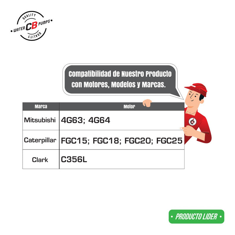 Bomba De Agua Montacargas Mitsubishi Motor 4g63 4g64
