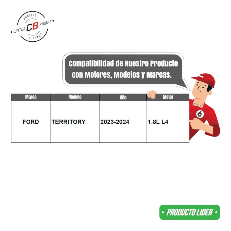 Water Pump Ford Territory 1.8l L4 2023-2024