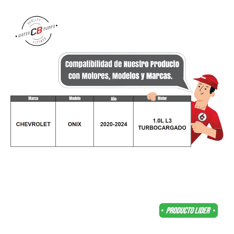 Bomba d'água Chevrolet Onix 2020-2024 1.0l L3