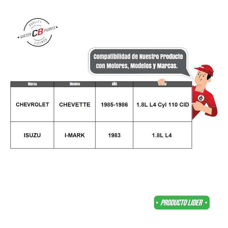 Bomba De Agua Chevrolet Chevette 1.8l L4 1985-1986