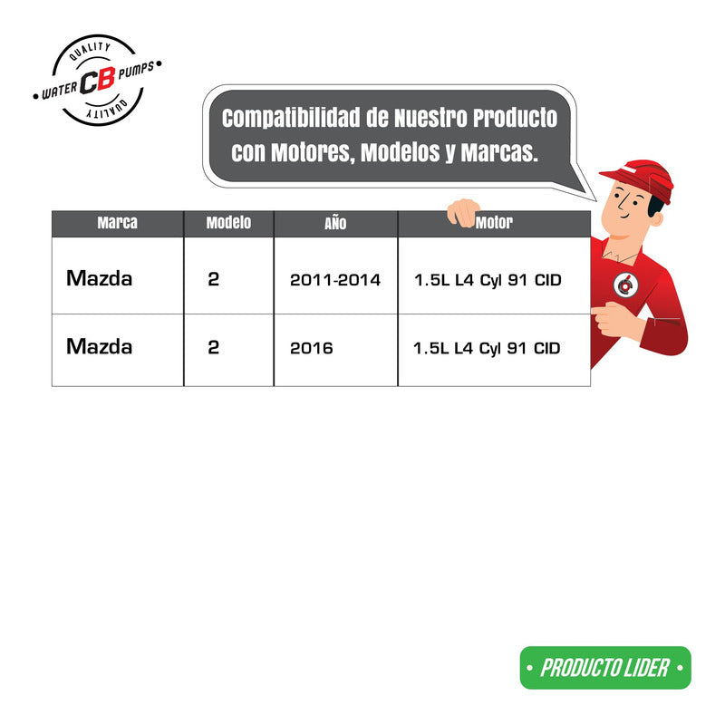 Bomba De Agua Mazda 2 L4 1.5l 2011 2012 2013 2014 Zj01-15010