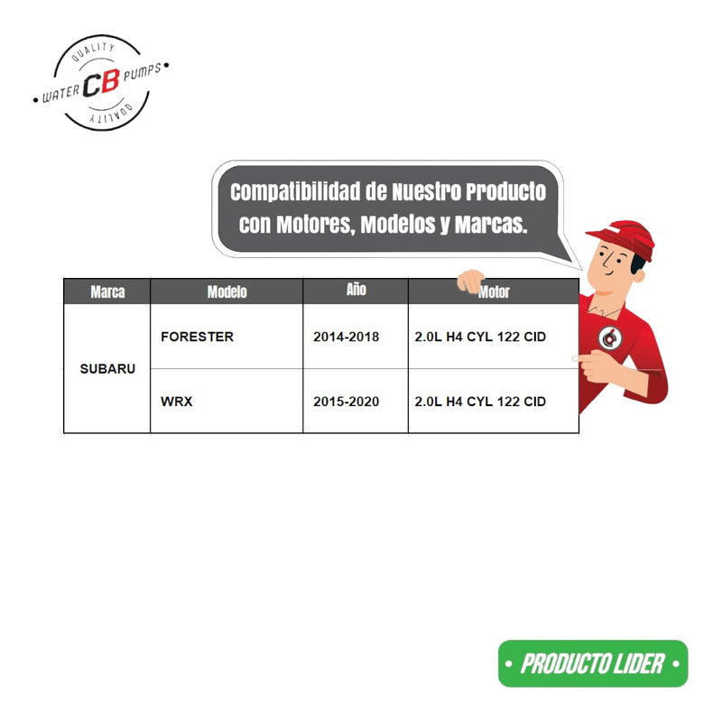 Bomba De Agua Subaru Forester Wrx 2.0l H4 2014-2020