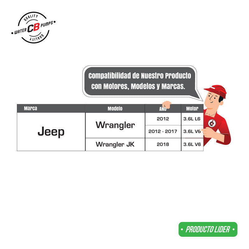 Bomba De Agua Jeep Wrangler 14-12 V6 3.6l