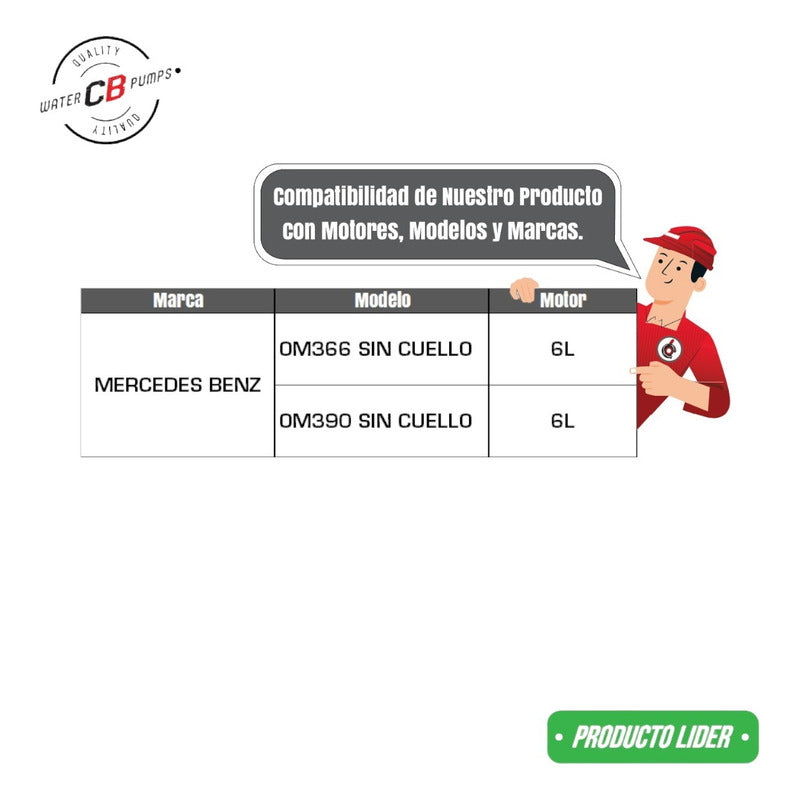 Bomba De Agua Mercedes Benz Diesel Om390 L6 6.0 94-79