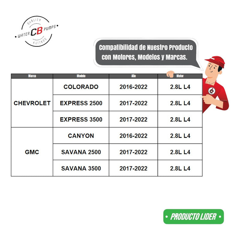 Bomba d'água Colorado Express 2500 3500 Canyon Savana 2,8l