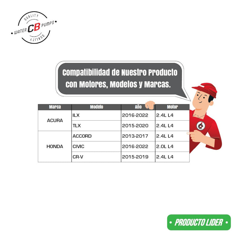 Water Pump Honda Accord Civic Acura Tlx Ilx 2.0l 2.4l L4