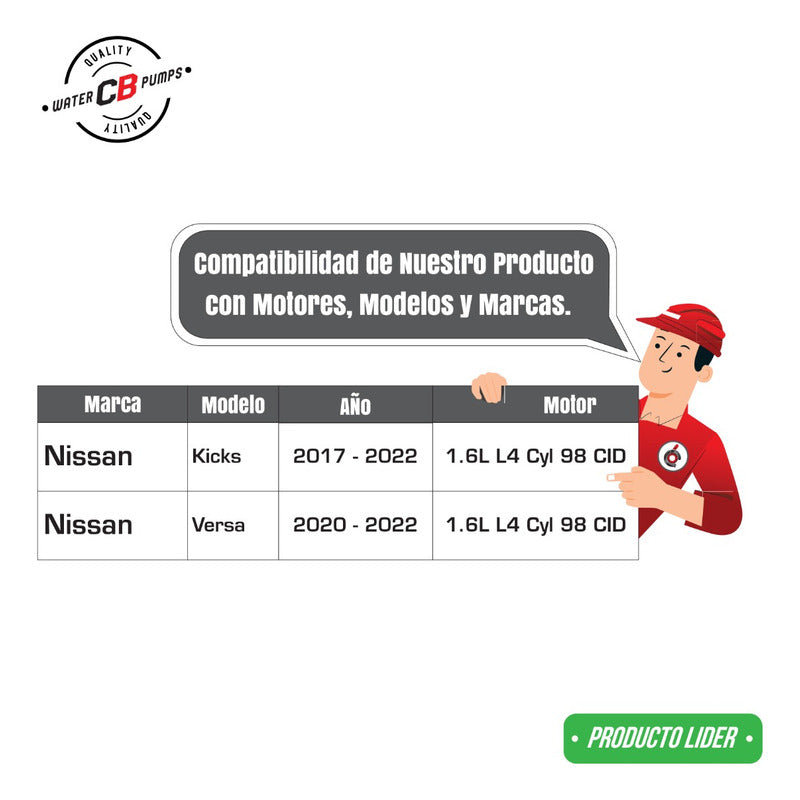 Bomba De Agua Nissan Versa Kicks V-drive 1.6l L4 2017-2023