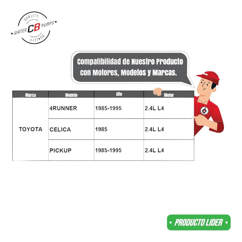 Bomba De Agua Toyota Pick Up 4runner Celica L4 2.4 1985-1995