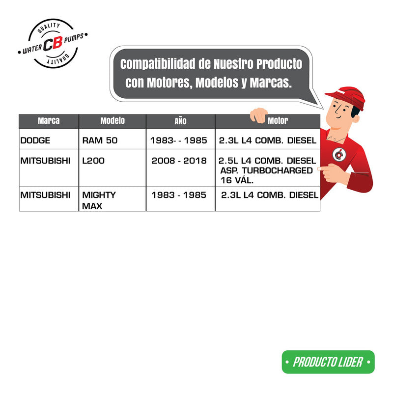 Bomba De Agua Mitsubishi L200 2.5l Diesel 08-17