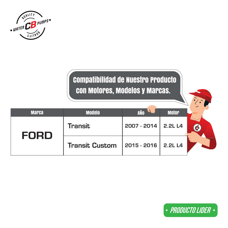 Bomba De Agua Completa Ford Transit 2.2l Diesel 07-10