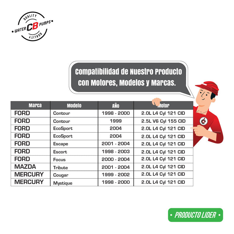 Bomba De Agua Ford Focus Escape L4 2.0l 2000-2004