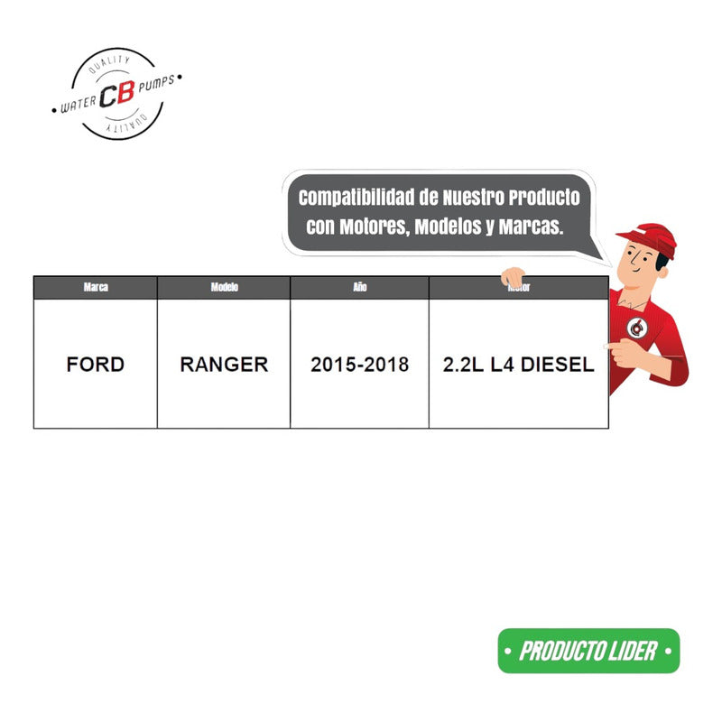 Bomba De Agua Ford Ranger Diesel 2.2l 2014-2017