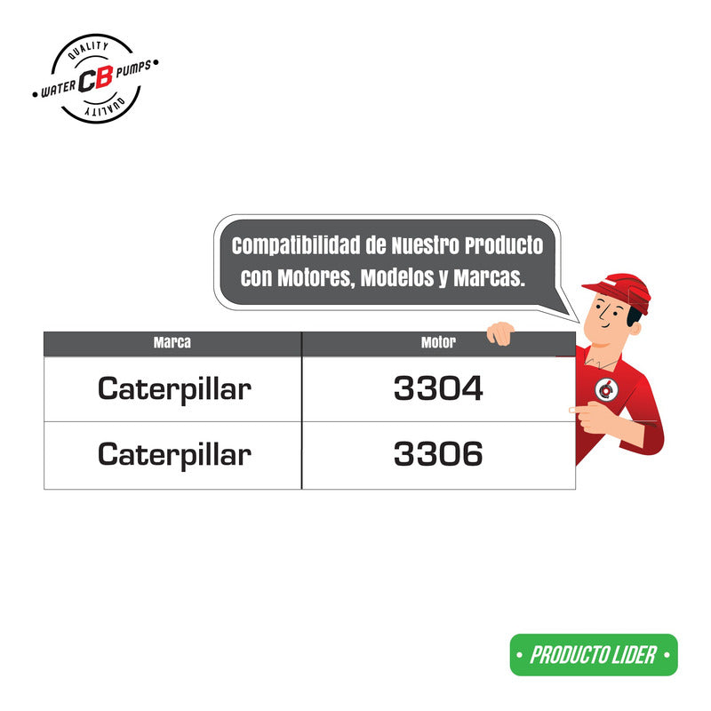 Bomba De Agua Caterpillar 3306 3304 Estriado 2w8002