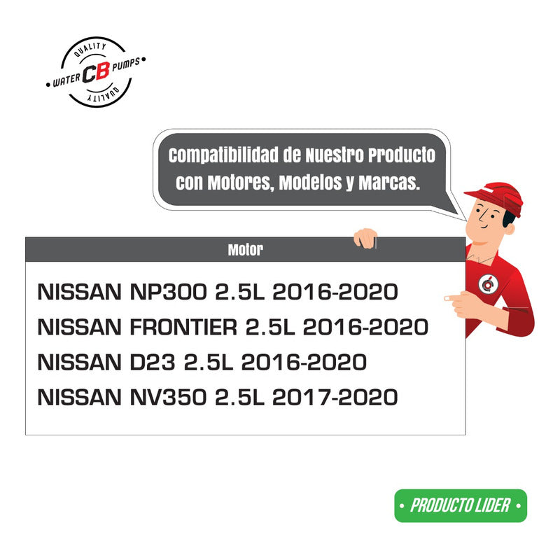 Bomba De Agua Nissan Np300 Frontier 2.5l Gasolina 2017-2019