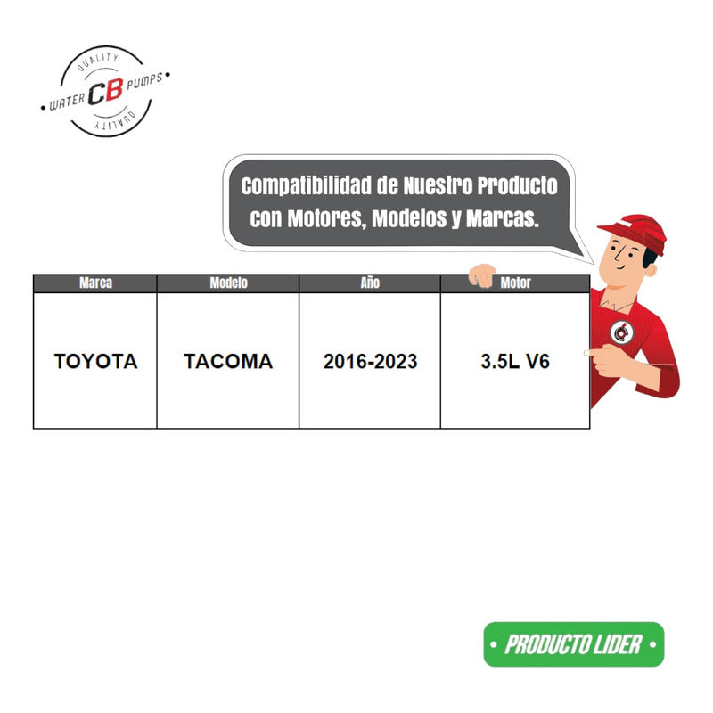 Water Pump Toyota Tacoma 2016-2021 3.5l V6