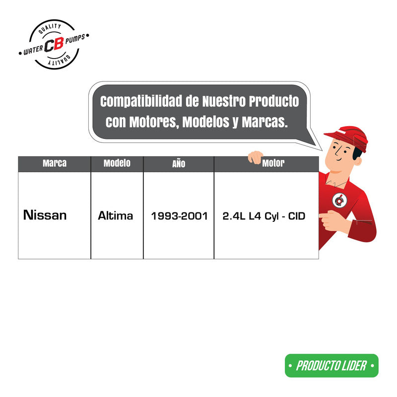 Bomba De Agua Nissan Altima 2.4l L4 1993-2001 21010-1e400
