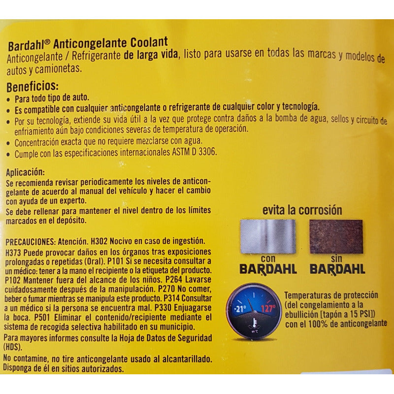 Anticongelante Refrigerante Bardahl Coolant Listo Para Usar