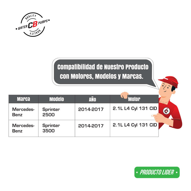 Bomba De Agua Compatible Con Sprinter Diesel 2012-2017