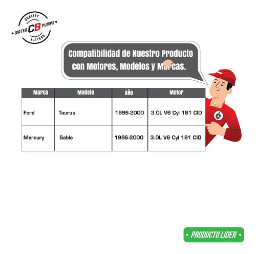 Bomba De Agua Mercury Sable Ford Taurus V6 3.0l 1996-2000