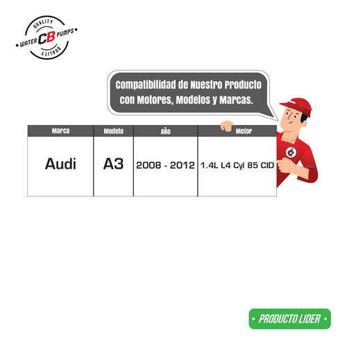 Bomba De Agua Audi A1 A3 1.4l L4 2008-2011 03c121005n
