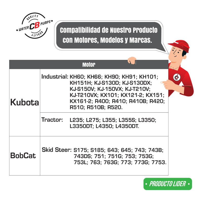 Bomba De Agua Para Carrier Thermoking Motor Kubota (larga)