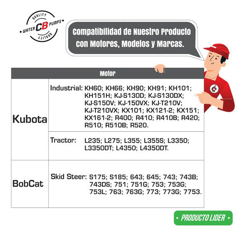 Bomba De Agua Para Carrier Thermoking Motor Kubota (larga)