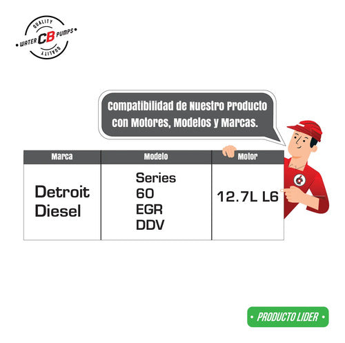 Bomba De Agua Para Detroit S60 Egr Ddv 12.7l 23531257