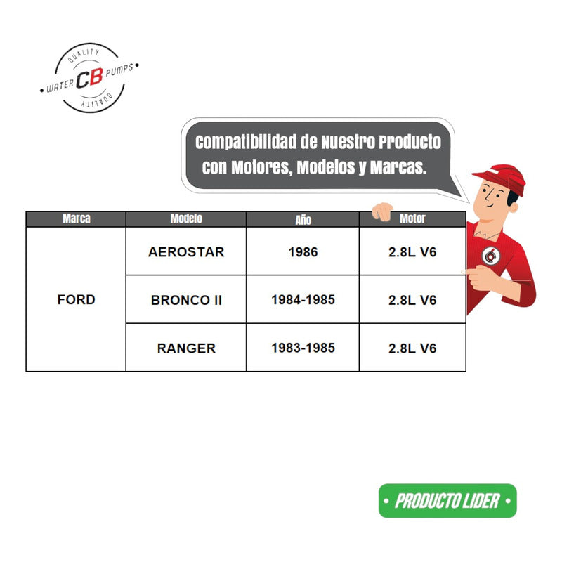 Bomba De Agua Ford Aerostar 1986 V6 2.8l E3tz-8501f