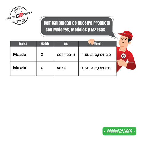 Bomba De Agua Mazda 2 L4 1.5l 2011 2012 2013 2014 Zj01-15010