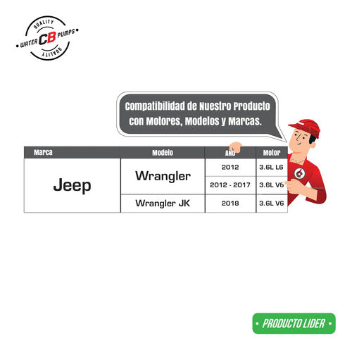 Bomba De Agua Jeep Wrangler 14-12 V6 3.6l
