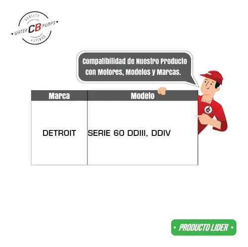Bomba De Agua Compatible Con Detroit Serie 60 Ddiv Ddiii