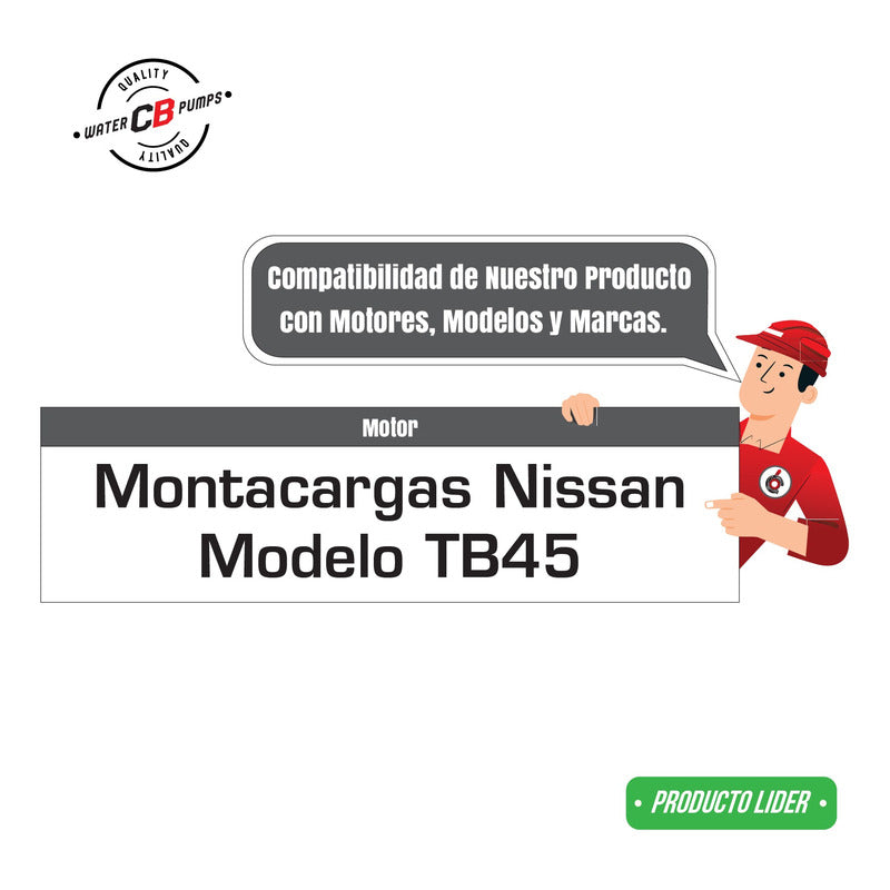 Bomba d'água para empilhadeira Nissan TB45 Motor