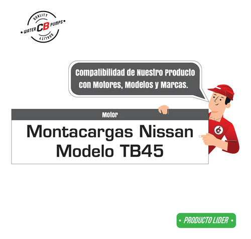 Bomba De Agua Compatible Con Montacargas Nissan Motor Tb45