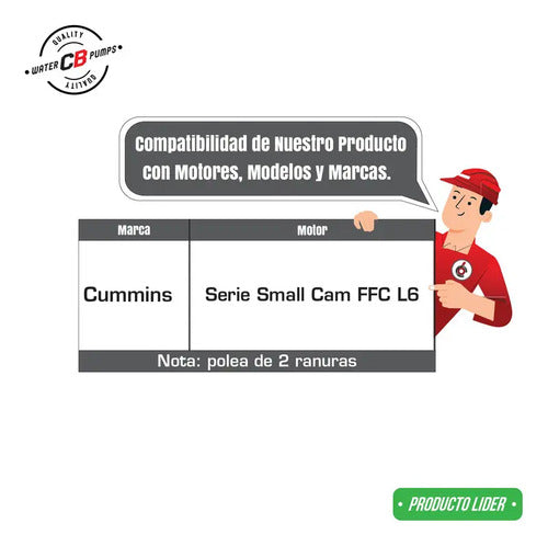 Bomba De Agua Compatible Con Cummins Small Cam