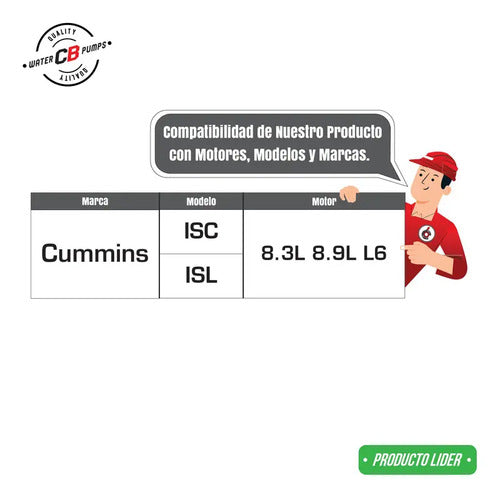 Bomba De Agua Compatible Con Cummins Isc Isl 6ct L6 8.3l