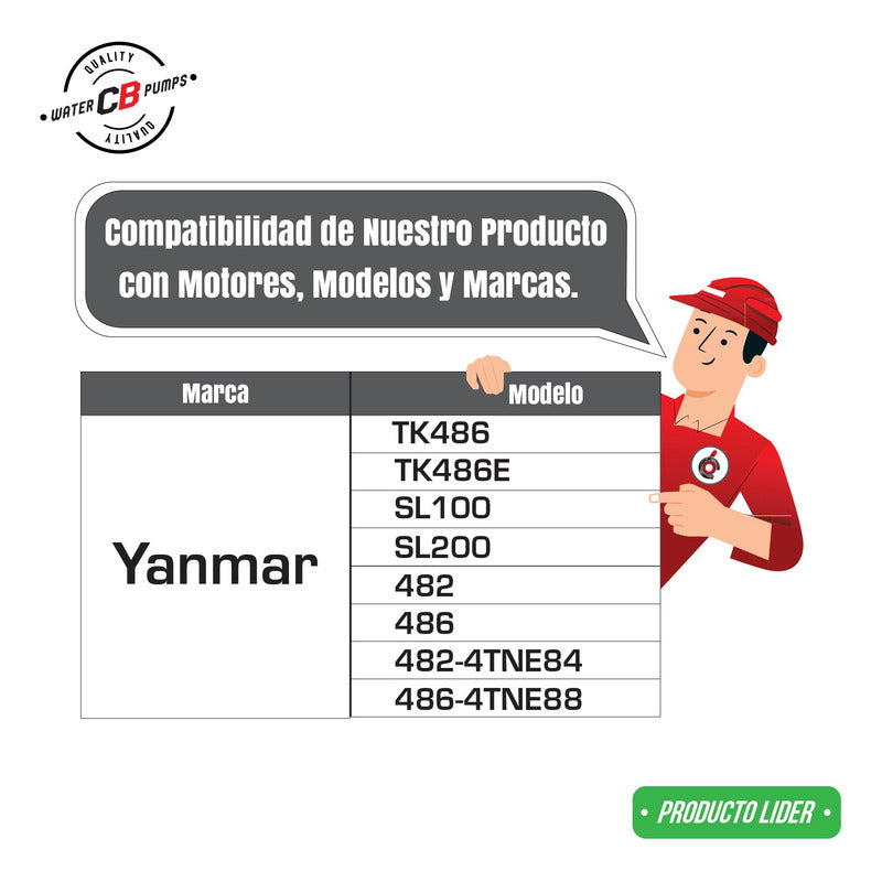 Bomba De Agua Thermo King Yanmar 482/486 Tk486 Tk486e Sl100