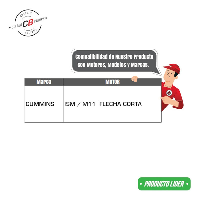 Bomba d'água Cummins ISM M11 Short Arrow