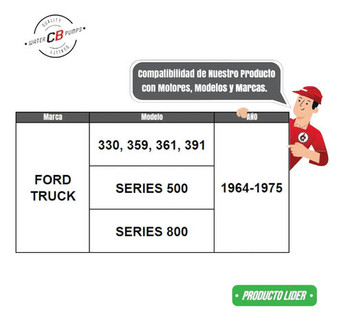 Bomba De Agua Ford Truck 330 Serie 500 800 1964-1975