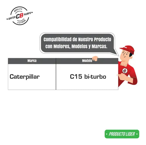 Bomba De Agua Compatible Con Caterpillar C15 Acert Bi-turbo
