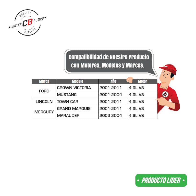 Bomba De Agua Crown Victoria Gran Marquis Mustang 01-11 4.6l