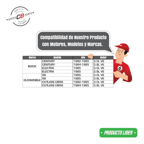 Bomba De Agua Buick Century Cuttlas V6 3.0l 3.8l 1982 1985