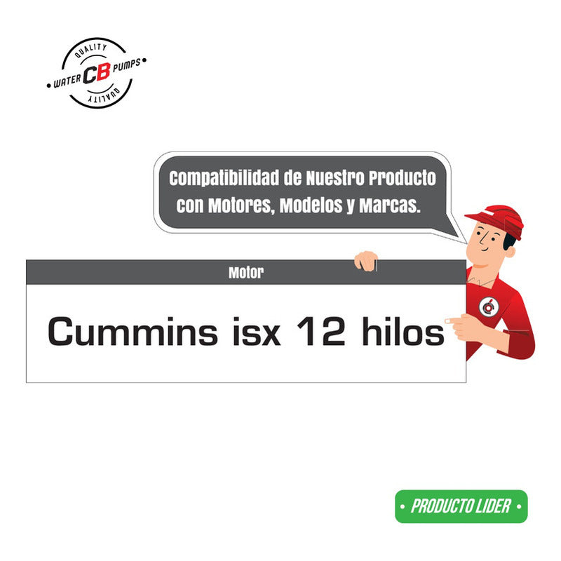 Bomba De Agua Compatible Con Cummins Isx (polea 12 Hilos)