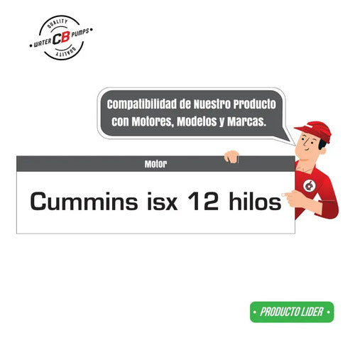 Bomba De Agua Compatible Con Cummins Isx (polea 12 Hilos)