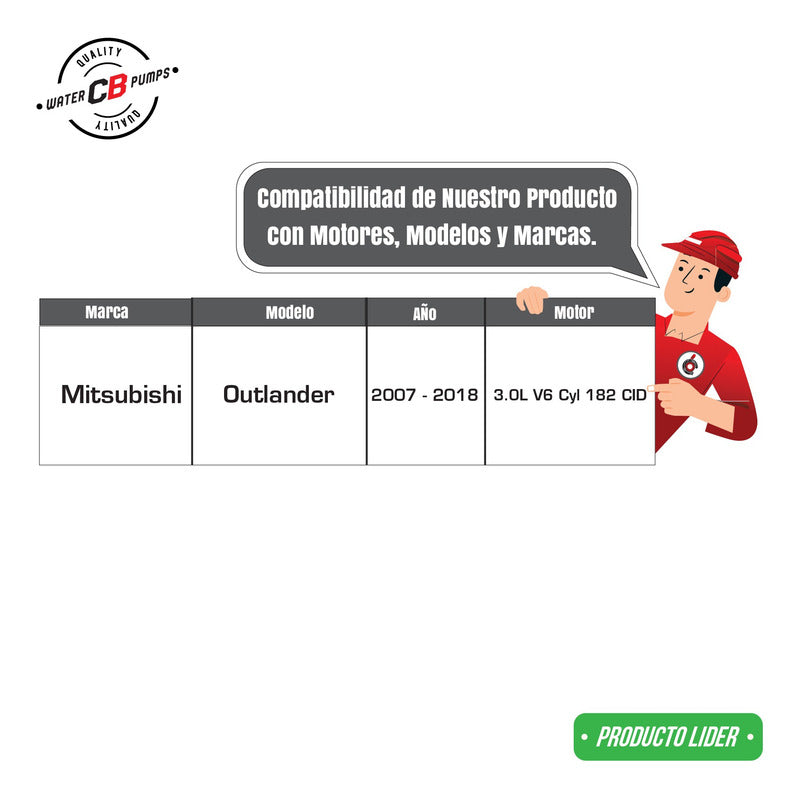 Bomba De Agua Mitsubishi Outlander V6 3.0l 2007-2017