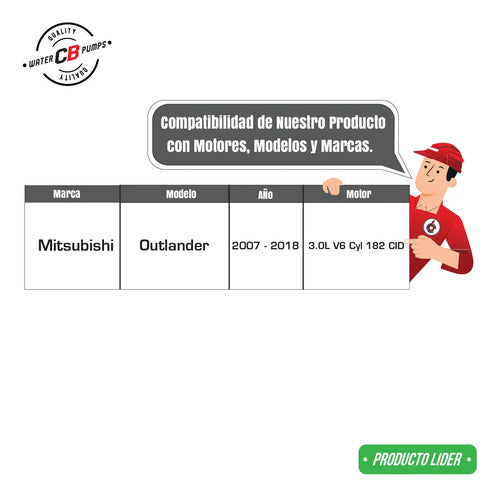 Bomba De Agua Mitsubishi Outlander V6 3.0l 2007-2017