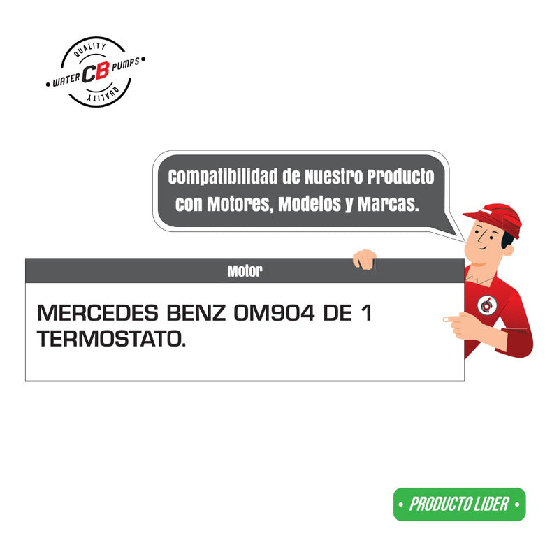 Bomba d'água diesel Mercedes Benz OM 904 (um termostato)