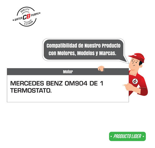 Bomba De Agua Mercedes Benz Diesel Om 904 ( Un Termostato )