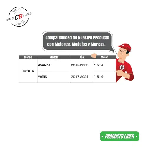 Bomba De Agua Toyota Avanza 2016-2020 1.5l Yaris 2018-2020
