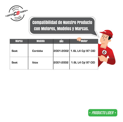 Bomba De Agua Seat Ibiza Cordoba 1.6l L4 2001-2002