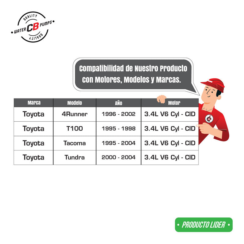 Bomba De Agua Toyota 4runner T100 V6 3.4l 1995-2004